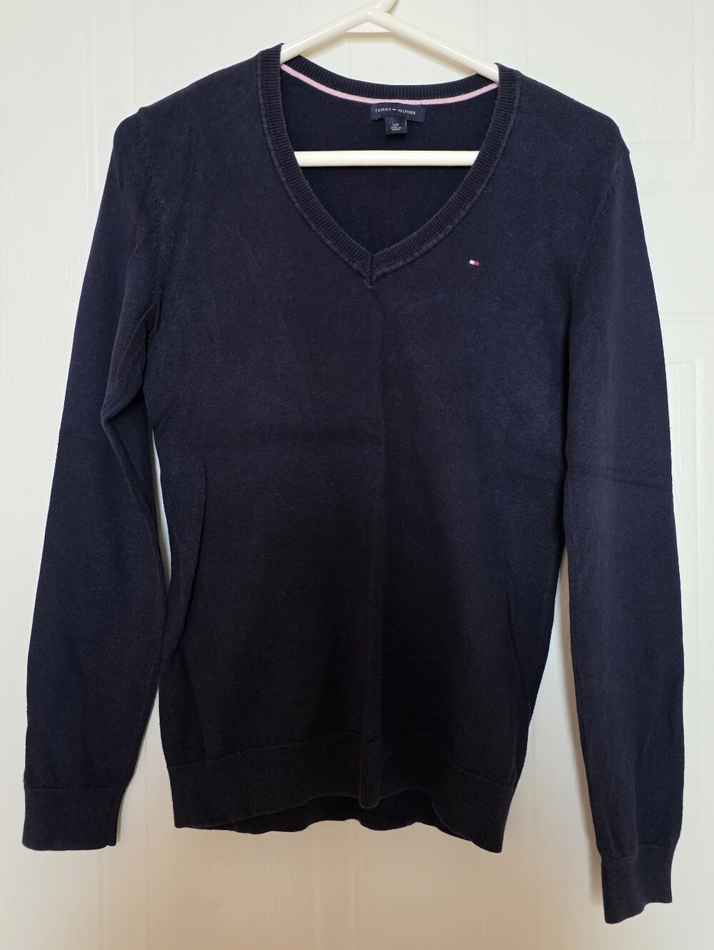 Tommy Hilfiger Blue V-Neck Sweater Small